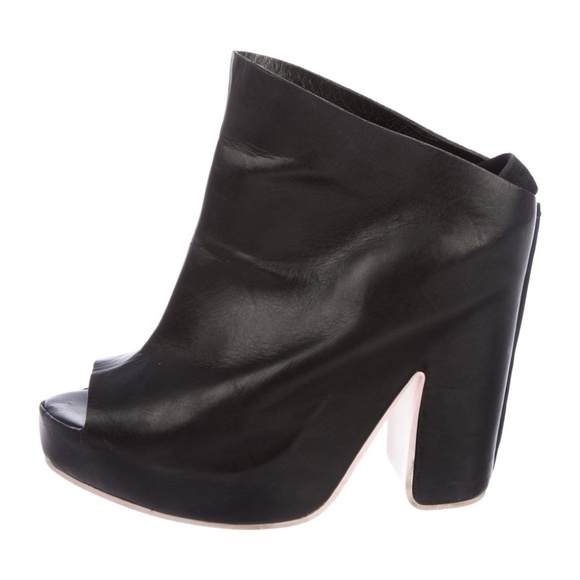 Balenciaga Leather Slingback Platform Sandals - Picture 1 of 5